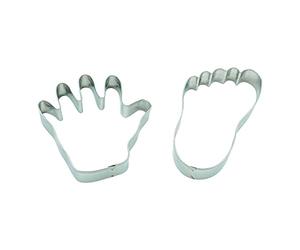 BekkiB 226162 Lot de 2 emporte-pièces « Main & Pied » en acier inoxydable pour la cuisson de biscuits et de biscuits
