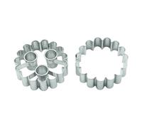 BekkiB - Lot de 2 emporte-pièces « Cercle » - Diamètre : env. 5 cm - Emporte-pièce rond et emporte-pièce Linzer avec yeux - Pour petits pains pointus, petits pains et biscuits - Passe au