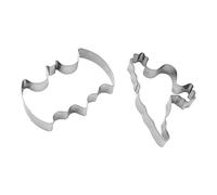 BekkiB - Lot de 2 emporte-pièces « chauve-souris et fantôme » - Emporte-pièces en acier inoxydable - Passe au lave-vaisselle - 8810172