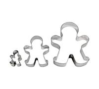 BekkiB - Lot de 3 emporte-pièces « Bonhomme en pain d'épices » en différentes tailles - Emporte-pièces en acier inoxydable - Passe au lave-vaisselle - Pour la cuisson des biscuits - 7450