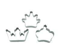 BekkiB - Lot de 3 emporte-pièces « Couronnes » - Emporte-pièce royal - Pour la cuisson de biscuits - En acier inoxydable et passe au lave-vaisselle - 998808