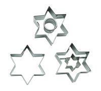 BekkiB Lot de 3 emporte-pièces en forme d'étoile et 2 emporte-pièces en forme d'étoile avec étoile et cercle - Pour taille-buses, petits cookies, en acier inoxydable - 7798