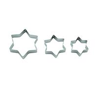 BekkiB - Lot de 3 emporte-pièces Étoile Patisserie Accessoire - 3 tailles - Emporte-pièces en acier inoxydable lavables au lave-vaisselle - Pour la cuisson des biscuits & Linzer Yeux - 880682
