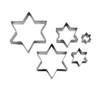 BekkiB - Lot de 5 emporte-pièces « étoiles » - 5 tailles - Emporte-pièces en acier inoxydable passent au lave-vaisselle - Pour la cuisson des biscuits et des yeux Linzer - 7467