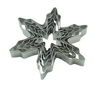 BekkiB - Lot de 5 emporte-pièces « flocons de neige » - En acier inoxydable - Passent au lave-vaisselle - Pour la cuisson de biscuits, biscuits de terrasse et yeux Linzer - 88465