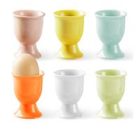 BEKKLPOU 6 Pièces Coquetiers en Porcelaine, Elégant Ensemble De Céramique Coquetier Coquetiers en Porcelaine Colorés, Tasse À Œufs avec Pied pour Restaurant Cuisine, Couleur Unie