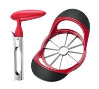 BEKKLPOU Coupe pomme, En acier inoxydable Idéal pour couper une variété de fruits Poignées ergonomiques antidérapantes, Rouge