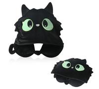 BEKKLPOU Oreiller en Forme De U De Dessin Animé, Coussin Repose De Cou en Forme U Oreiller, Transformable Convient pour IA Maison, Ie Bureau Et Les Voyages (avec Capuche)