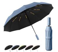 BEKKLPOU Parapluie Compact, Pliant, Anti-UV, Isotoner, Automatique et Robuste - Un Incontournable Pour Les Déplacements Quotidiens (Bleu brume)