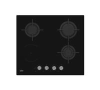 Beko Table de cuisson mixte HILM64222SV 60 cm 4 feux 1200 W Noir