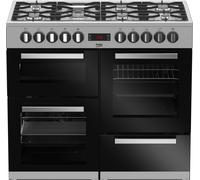 Beko PF335325DX four et cuisinière Gaz Noir, Acier inoxydable