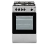 Beko CSS42014FS - Cuisinière indépendante, Noir, Argent, Rotatif, Devant, Plan à gaz, Partie gauche arrière