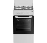 Beko - CSS42014FW - Cuisine 50X50, Four électrique statique + plan avec 4 brûleurs à gaz et grilles à plat Contrôle mécanique, Couleur Blanc, Dimensions HxLxP : 85,0 x 50,0 x 50,0