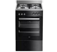 Beko Cuisinière gaz 65l 4 feux noir - FSG52010GBC