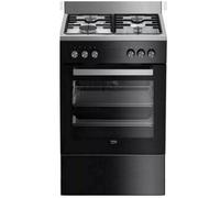 Beko Cuisinière gaz FSG52010GBC – 65 L, 4 feux, Noir