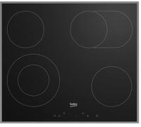 Beko EB 9741 XHL Plaques de cuisson en vitrocéramique 4 plaques Touches tactiles Cadre aluminium 6,4 kW (Import Allemagne)
