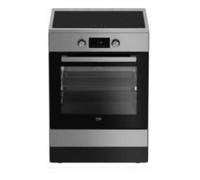 Beko Cuisinière électrique FBE68314MXC, induction 72 L, 3 foyers, inox