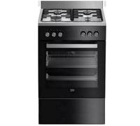 Beko Cuisinière gaz 65l 4 feux noir - FSG52010GBC