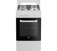 Beko FSG522DWC Blanc Type de four : Four gaz Pas d''affichage Plein verre amovible Profondeur avec emballage (cm) : 70.0