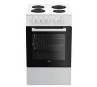 Beko FSS56000GW Cuisinière Electrique Plaque scellée Noir, Blanc