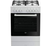 Beko FSST62110DW Cuisinière Cuisinière à gaz A Blanc four et cuisinière - Fours et cuisinières (Cuisinière, Blanc, boutons, Rotatif, En haut devant, Cuisinière à gaz, Moyenne)