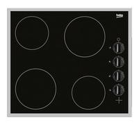 Beko HIC 64100 X Glaskeramikkochfeld, 60 cm breit, 4 Kochzonen, Restwärmeanzeige, Rahmen, 6 Kochstufen, schwarz