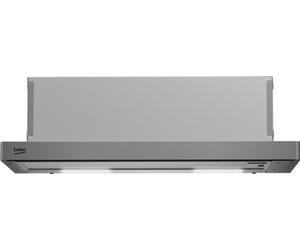 Beko Hotte télescopique encastrable HNT61311XH de 59,8 cm de large, 3 niveaux de ventilation, évacuation et recyclage, filtre à graisse métallique, filtre à charbon actif inclus, éclairage LED, acier