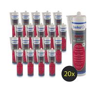 Beko Lot de 20 tubes de mastic acrylique de qualité supérieure avec 20 % d'allongement - 310 ml
