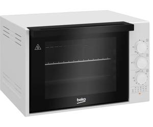 BEKO, Mini Four posable, Convection naturelle, 30L, Blanc, Minuteur coupe circuit, 2 vitres, Contre-porte plein verre amovible, 3 boutons, 3 fonctions de cuisson