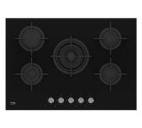 beko table verre gaz 75cm 5 feux noir hilw75222s