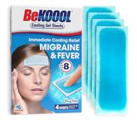 BeKoool Soft Cooling Gel Sheets for Adults with Migraine, 4 Count by BeKoool