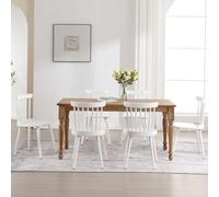 Bekrvio Windsor Lot de 6 chaises de salle à manger en bois massif avec dossier et pieds en bois épais, pour cuisine, salle à manger, salon