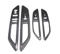 Bekuyu 4 Pièces LHD Pour Peugeot 3008 5008 GT 2017 2018 2019 2020 2021 Panneau Boutons Commutateur Fenêtre Porte Intérieure Garniture Accessoires Voiture (Carbon Fiber Printed)