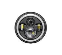 Bekuyu Phare Moto H4 LED DRL 7 Pouces Pour Softail Slim Pour Fat Boy Phare De Moto(40W avec halo)