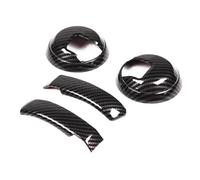 Bekuyu Poignée Traction Porte Intérieure Voiture Autocollant Couverture Cadre Panneau Poignée Porte Intérieure Voiture ABS Pour Fiat 500 2010 - 2024(fibre de carbone)