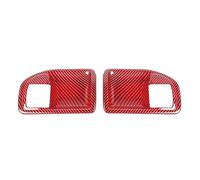 Bekuyu Poignée Traction Porte Intérieure Voiture Autocollant De Garniture Couverture Décoration Bol Poignée Porte Intérieure À 2 Portes Pour Jeep Pour Wrangler JK 2011 - 2017(Red Carbon Grain)