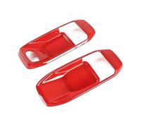 Bekuyu Poignée Traction Porte Intérieure Voiture Garniture Couverture D'autocollant Décoration Poignée Porte Intérieure Pour Jeep Pour Wrangler JL Pour Gladiator JT 2018 À Partir 2 Portes(Red)