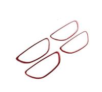 Bekuyu Poignée Traction Porte Intérieure Voiture Pour Renault Pour Megane 4/4RS BR MK4 IV 1.2 Tce 1.5 Dci 2016-2025 Autocollant En Fiber Carbone Cadre Poignée Porte Intérieure Voiture(Red Carbon)