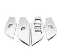 Bekuyu Poignée Traction Porte Intérieure Voiture Pour Toyota RAV4 XA50 2019 2020 2021 2022 2023 2024 Hybride Autocollant Couverture Bouton Commutation Fenêtre Électrique Porte Voiture ABS(RHD Silver)