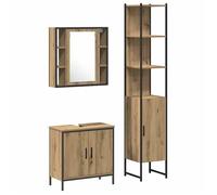 BEL-ACHAT* Armoire classique SDB - Meubles de salle de bain 3 pcs Marron Bois d'ingénierie @Pr3475865