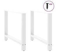 BEL-ACHAT* Base pour table Pieds de table à manger Blanc - Lot de 2 - JMS - 90x(72-73) cm Acier Prom54101839