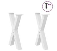 BEL-ACHAT* Base pour table Pieds de table à manger - Facile à installer - en forme de X - Lot de 2 - JMS - , blanc, 60x(72-73) cm, a