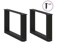 BEL-ACHAT* Base pour table Pieds de table basse en U - Lot de 2 - JMS - , noir, 50x(30-31) cm, acier Prom63273010