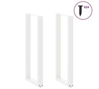 BEL-ACHAT* Base pour table Pieds de table de bar en U - Lot de 2 - JMS - , blanc, 50x(110-111) cm, acier Prom25264457