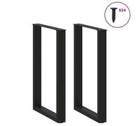 BEL-ACHAT* Base pour table Pieds de table de bar en U - Lot de 2 - JMS - , noir, 60x90-91 cm, acier Prom73388826