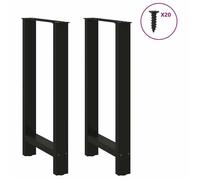 BEL-ACHAT* Base pour table Pieds de table de bar Noir - Lot de 2 - JMS - 40x(90-91) cm Acier Prom64069597