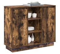 BEL-ACHAT* Buffet - Bahut Meuble Enfilade - Fonction d'affichage, avec porte Chêne fumé 90x32x75 cm - Bois d'ingénierie Prom92706347