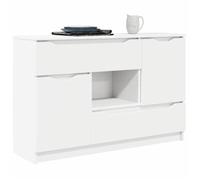 BEL-ACHAT* Buffet - Bahut Meuble Enfilade - Fonction d'affichage, avec tiroir Blanc 100x30x65,6 Bois d'ingénierie Prom46848778