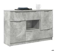 BEL-ACHAT* Buffet - Bahut Meuble Enfilade - Fonction d'affichage, avec tiroir Gris béton 100x30x65,6 Bois d'ingénierie Prom24960921