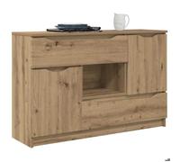 BEL-ACHAT* Buffet - Bahut Meuble Enfilade - Fonction d'affichage, Chêne artisanal 100x30x65,6 Bois d'ingénierie Prom52216783